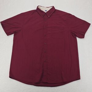Joes USA Classic Button Up Mens Shirt Short Sleeve Size XL Red‎ Color